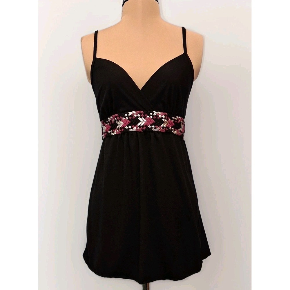 Too Mi Y2K Tie Back Babydoll Woven Belt Spaghetti Strap Tank Top Sz‎ M Going Out